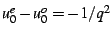 $ u_{0}^{e}-u_{0}^{o}=-1/q^{2}$